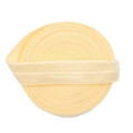 Elastic beige woven fabric band roll with a smooth satin finish for DIY sewing projects - 15mm Width (5 Yards/Roll) / Off White