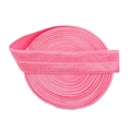 Pink elastic stretch binding tape roll for DIY sewing with central folding crease - 15mm Width (5 Yards/Roll) / Pink