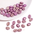 Paarse acryl koffieboon kralen met gouden matte textuur voor handgemaakte sieraden - 8x10mm (1mm Gat) / Donkerpaars