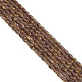 Oval crystal faceted beads with gold trim in dark purple and reddish brown colors - Transparent Purple 3x5mm