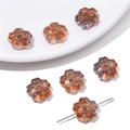 Amber gradient glass cherry blossom flower beads for DIY jewelry making and bracelets - Sakura Shape (14mm / 10 Pcs/Pack) / Gradient Orange Blue