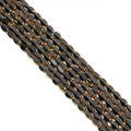 Faceted black oval beads with gold trim for DIY jewelry making and bracelets - Solid Black 3x5mm