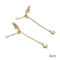 Verstelbare 14K vergulde verlengketting met karabijnsluiting en hartbedel voor sieraden - Kreeftsluiting Verstelbare Schuifkraal Hart (Stijl 03) / 1 Stuk (6cm) / Goud