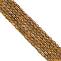 Faceted amber glass oval beads with vertical ridges for DIY jewelry making and crafting - Transparent Coffee 3x5mm