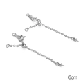 Paar 14K zilveren verlengkettingen met karabijnsluiting voor DIY-sieraden maken - Kreeftsluiting Verstelbare Schuifkraal (Stijl 02) / 1 Stuk (6cm) / Zilver