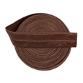 Deep brown elastic binding ribbon roll with ribbed texture for DIY garment sewing crafts - 15mm Width (5 Yards/Roll) / Coffee