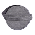 Roll of grey elastic ribbon tape with a woven texture and metallic sheen for DIY crafts - 15mm Width (5 Yards/Roll) / Dark Gray