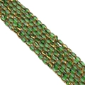 Oval green glass rice beads with gold finish for DIY jewelry making and necklaces - Transparent Green 4x6mm