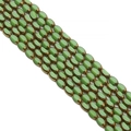 Oval green matte beads with bronze gold trim for DIY jewelry making and handmade crafts - Solid Green 4x6mm