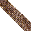 Deep purple faceted glass rice beads with gold edges for DIY jewelry making - Transparent Purple 4x6mm