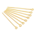 Golden eye pins for DIY jewelry making, polished gold plated 9-word pins for earrings - 20mm / Gold