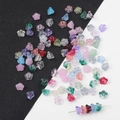 Gekleurde glazen bloemkralen voor DIY sieraden met iriserende en matte afwerking - Willekeurige gemengde kleuren (20 stuks/pak) / Wax Appel Vorm 6x8mm Gat 1mm