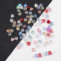 Kleurrijke hartvormige glazen kralen met AB-regenboogeffect en glitters voor DIY sieraden - Willekeurige gemengde kleuren (20 stuks/pak) / Hart 6mm Gat 1mm