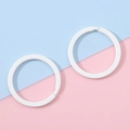 Zwei 30mm weiß lackierte Schlüsselringe aus Metall für Bastelarbeiten DIY - 30MM / Weiß