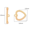 Cierre de palanca de corazón vintage chapado en oro de 18k para joyería artesanal - Oro 18K - Estilo Corazón con Tachuelas (#15)