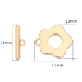 Cierre OT vintage con forma de flor en oro de 18K para bisutería DIY, medida 14x13mm - Oro 18K - Estilo Flor Lisa (#13)