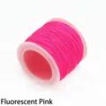 Rollo de cordón de poliéster rosa neón de 0,8mm para joyería y trenzado hecho a mano - Aprox. 45 Metros/Rollo / Rosa Fluorescente