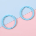 Zwei hellblaue matte 30mm flache Schlüsselringe aus Metall für DIY-Schmuck und Basteln - 30MM / Blau