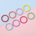 Set mit 8 bunten 30mm flachen Metall Schlüsselringen in lebhaften Macaron-Farben - 30MM / Mehrfarbig
