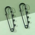 Pair of decorative black safety pins with spiral coils and metal lacquer finish - Small / Black
