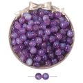 Paarse sterrenhars ronde kralen met glitter voor DIY sieraden en handgemaakte armbanden - 10mm (10 Stk/Verp) / Donkerpaars