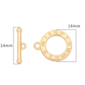 Cierre de palanca OT vintage chapado en oro de 18k con números romanos grabados - Oro 18K - Estilo Números Romanos (#18) / 1 Juego (Aro 14mm/Barra 16mm)