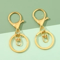 Ensemble porte-clés doré en alliage avec fermoir homard et anneau plat en métal - Pendentif à fermoir mousqueton / Doré