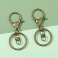 Porte-clés mousqueton en bronze antique avec anneau plat et pivot accessoire DIY - Pendentif à fermoir mousqueton / Bronze Antique
