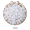 White shimmery gradient mermaid resin round beads for DIY jewelry and bracelet making - White