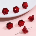 Calottes de perles en verre rouge foncé en forme de fleur pour bijoux DIY - Bordeaux