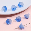 Perles de muguet en verre dégradé bleu et blanc pour la création de bijoux DIY - Bleu Dégradé