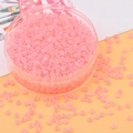 Perline di vetro smerigliato rosa chiaro in custodia trasparente per gioielli fai da te - Pesca Chiaro