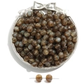 Brown gradient resin beads with gold sand shimmer for DIY jewelry making - Brown