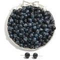 Sparkling dark blue starry resin beads for DIY bracelets shown in a silver dish - Navy Blue