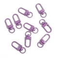 Set of 8 purple candy color spray paint lobster clasps with D-ring swivel hooks - Purple