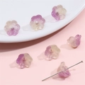 Perles de muguet en verre dégradé violet et jaune avec accessoire en épingle métallique - Violet