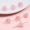 Perles en verre muguet dégradé rose avec épingle pour création de bijoux DIY artisanat - Or Rose