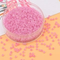 Perline di vetro smerigliato rosa in scatola rotonda per la creazione di gioielli fai-da-te - Rosa fagiolo