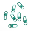 Teal swivel lobster clasp hardware in candy color paint for DIY keychains and crafts - Peacock Green