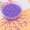 Accessori per gioielli fai da te perline di vetro viola opaco in contenitore tondo - Viola scuro