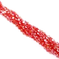 Strand of 4mm faceted bicone red crystal glass beads for DIY handmade jewelry crafting - 4mm 1 Strand/Pack (Approx. 80-85 Beads) / Red AB