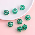 Green spiral glass beads with red dots for DIY Christmas jewelry accessories - 14mm (1 Piece/Pack) / Green Wave