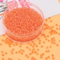 Perline di vetro smerigliato arancione in scatola trasparente per creazione di gioielli - Giallo Arancio Chiaro