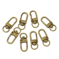Set of 8 antique bronze metal swivel lobster clasps for DIY keychains and crafts - Antique Bronze