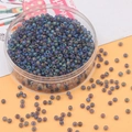 Perline di vetro iridescenti 2mm viola e blu per gioielli fai-da-te in scatola rotonda - Blu Minerale