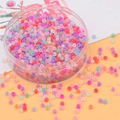 Perline di vetro smerigliato colorate in contenitore rotondo per creazioni di gioielli fai-da-te - colori misti casuali