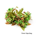 75mm green artificial berry stems with frosted texture for DIY hair accessories 10pcs - Green Berry Bouquet 75mm Frosted Texture