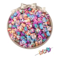 Perline colorate a forma di unicorno in argilla polimerica per braccialetti fai-da-te - Colori misti casuali (30 pezzi/confezione) / Pony (9x8mm)
