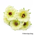 Artificial green foam stamen flowers for DIY hairpins and floral accessories 110mm 6pcs - Artificial Daisy Bundle 110mm Light Yellow