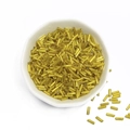 Golden spiral bugle beads for DIY jewelry making displayed in a white ceramic bowl - 10g/Pack (2x6mm, Approx. 300 Pcs) / Yellow